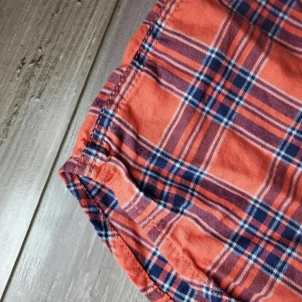 Carter's Baby Toddler Boy Coral Orange and Blue Plaid Flannel Size 18m NWOT